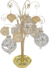 画像をギャラリービューアに読み込む, 【グラスオーナメント】スター&ドットボール アンバー/Star and Dot Ball Amber