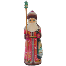 画像をギャラリービューアに読み込む, 【木製ロシアペインティングサンタ/ジェド・マロース】レッドサンタwithスティック/Red  Santa with stick