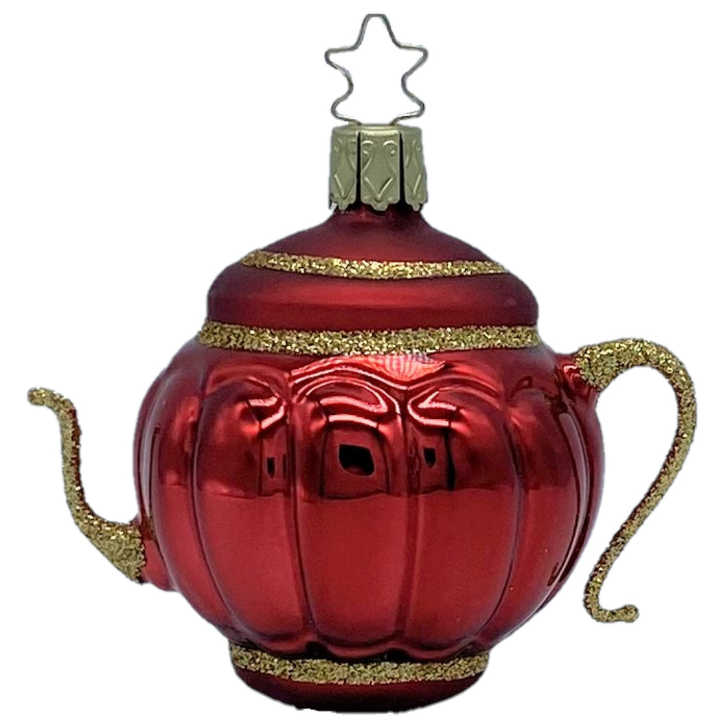 【グラスオーナメント】クリスマスナイトティーポット/Christmas Night Tea Pot