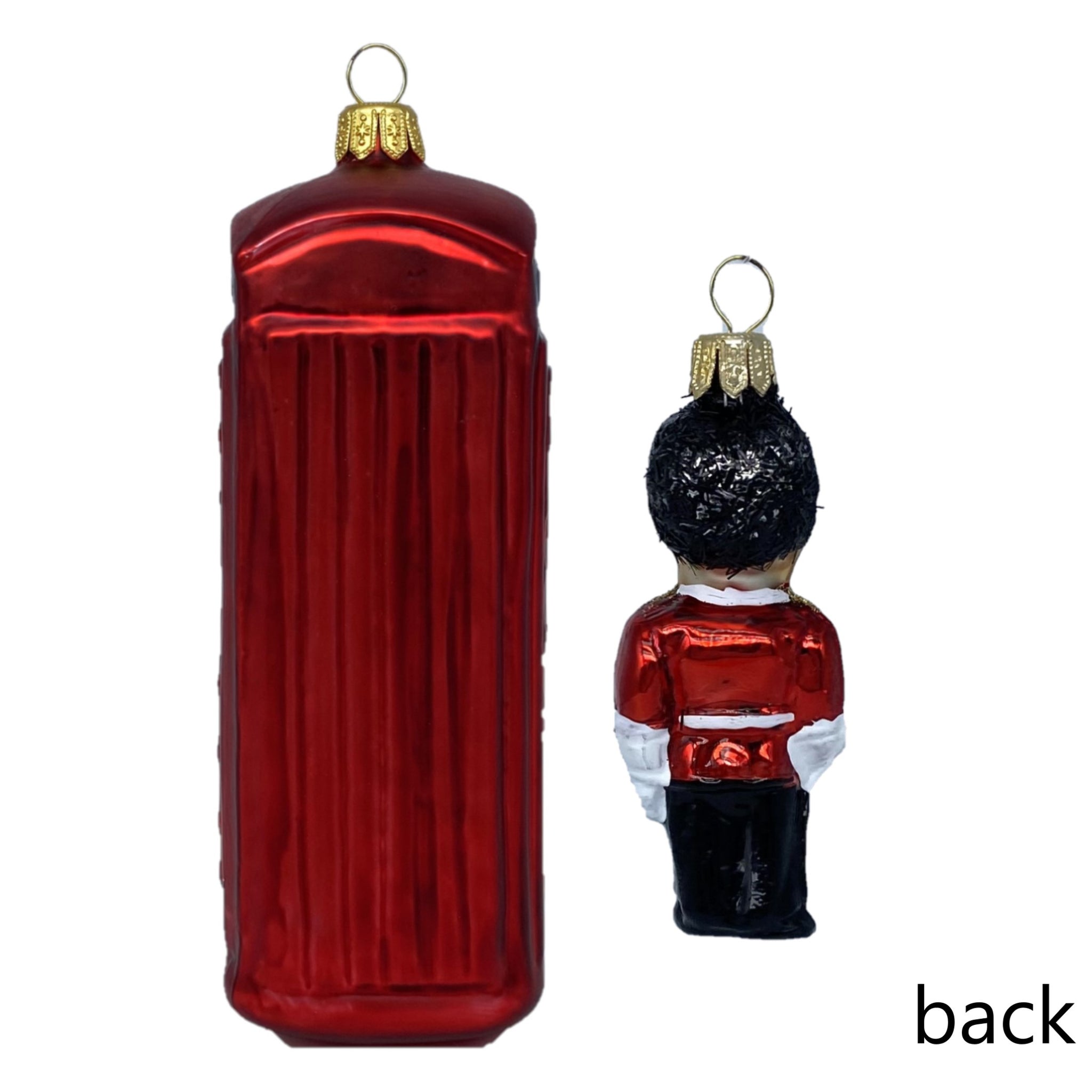 『 Palace』電話ボックス　オーナメント グラスオーナメント】電話ボックス＆兵隊/Red telephone box ＆ Guards