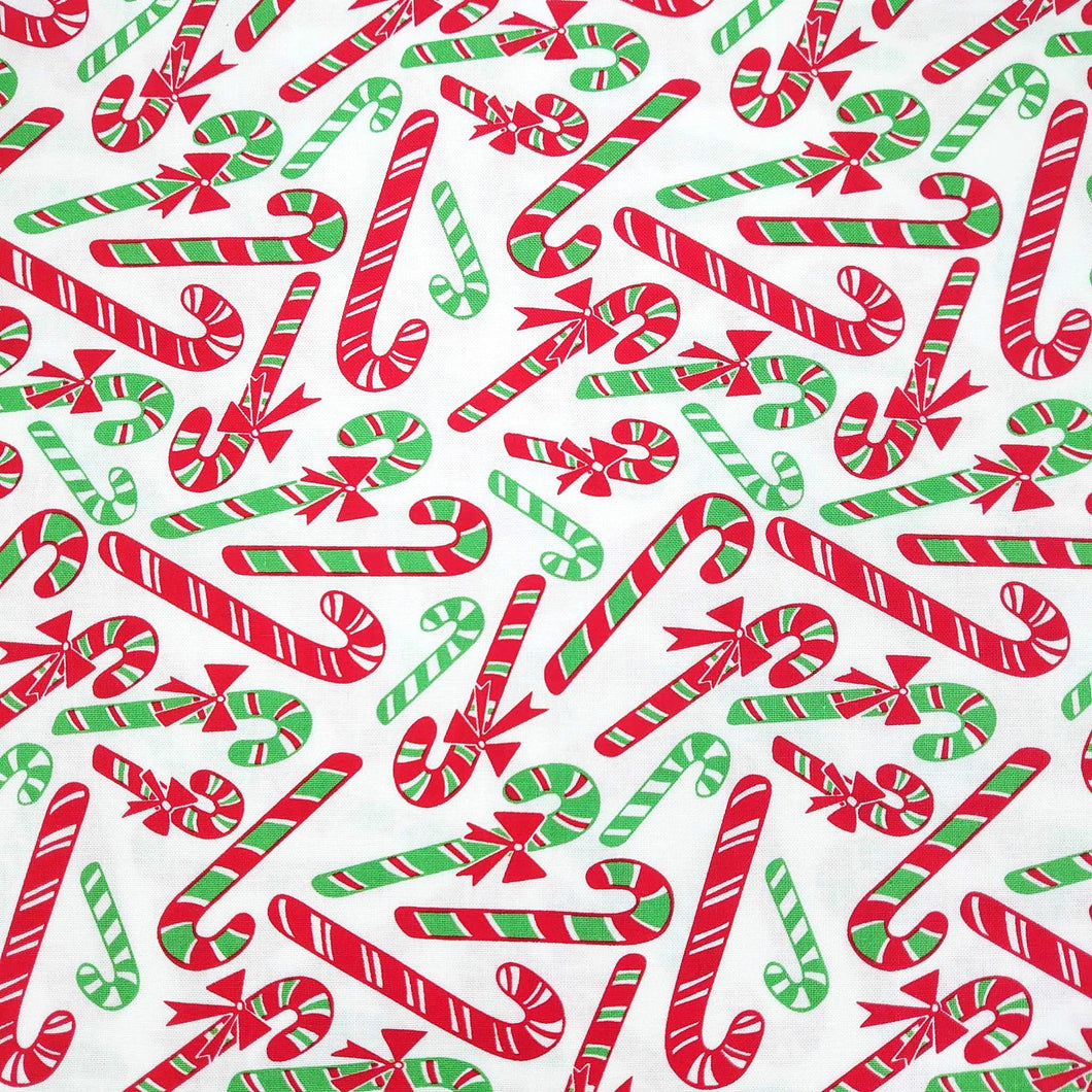 【生地】moda fabrics/REINDEER GAMES ( CANDY CANE DANCE/WINTER WHITE)