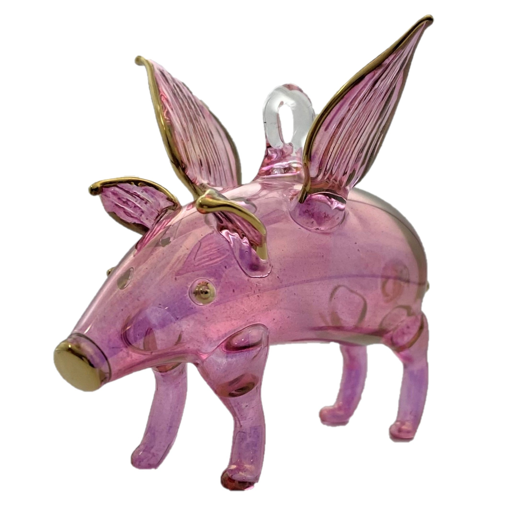 ガラスオーナメント フライングピッグ 新品未使用‼️ 5b15176e933a76fecdcfad4c11d196