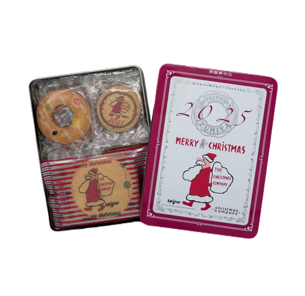 【コラボレーションクッキー】クリスマスカンパニー×泉屋東京店／クリスマスクッキー缶・2025イヤー/Christmas Company × IZUMIYA Tokyo-ten cookie tin 2025
