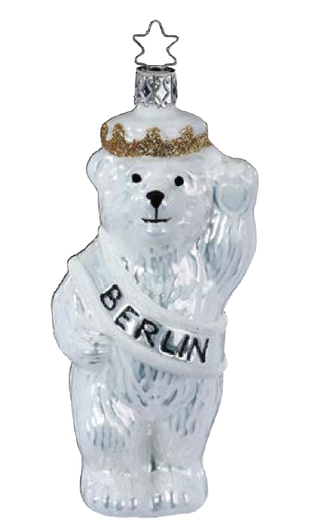 【グラスオーナメント】ベルリンホワイトベア/Berlin Bear white