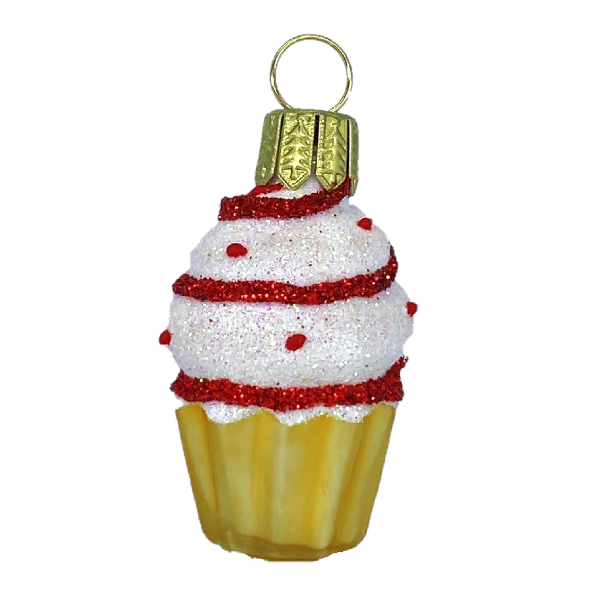 ガラスオーナメント　カップケーキ カップケーキガラスオーナメント1個 - デザートフード、明るいネオン