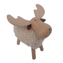 画像をギャラリービューアに読み込む, 【ウッドフィギア】もこもこトナカイ ホワイト A/MocoMoco Reindeer White A
