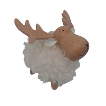 画像をギャラリービューアに読み込む, 【ウッドフィギア】もこもこトナカイ ホワイト B/MocoMoco Reindeer White B
