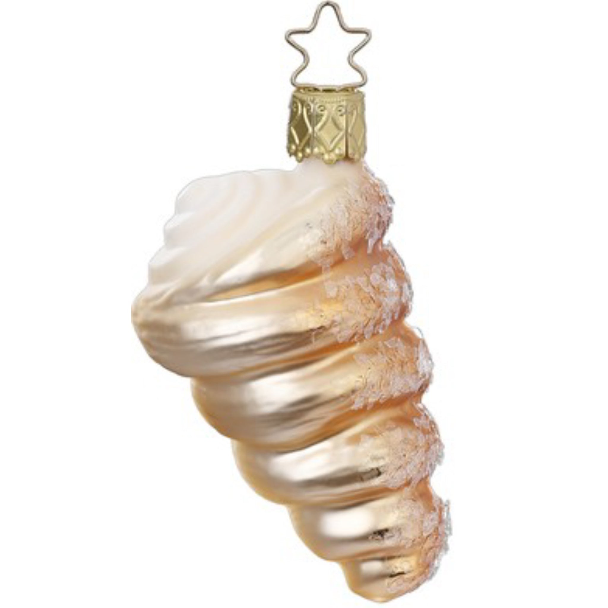 ガラスオーナメント クリームコロネ                 新品未使用‼️ グラスオーナメント】コロネ/Cornet ガラス オーナメント ドイツ製