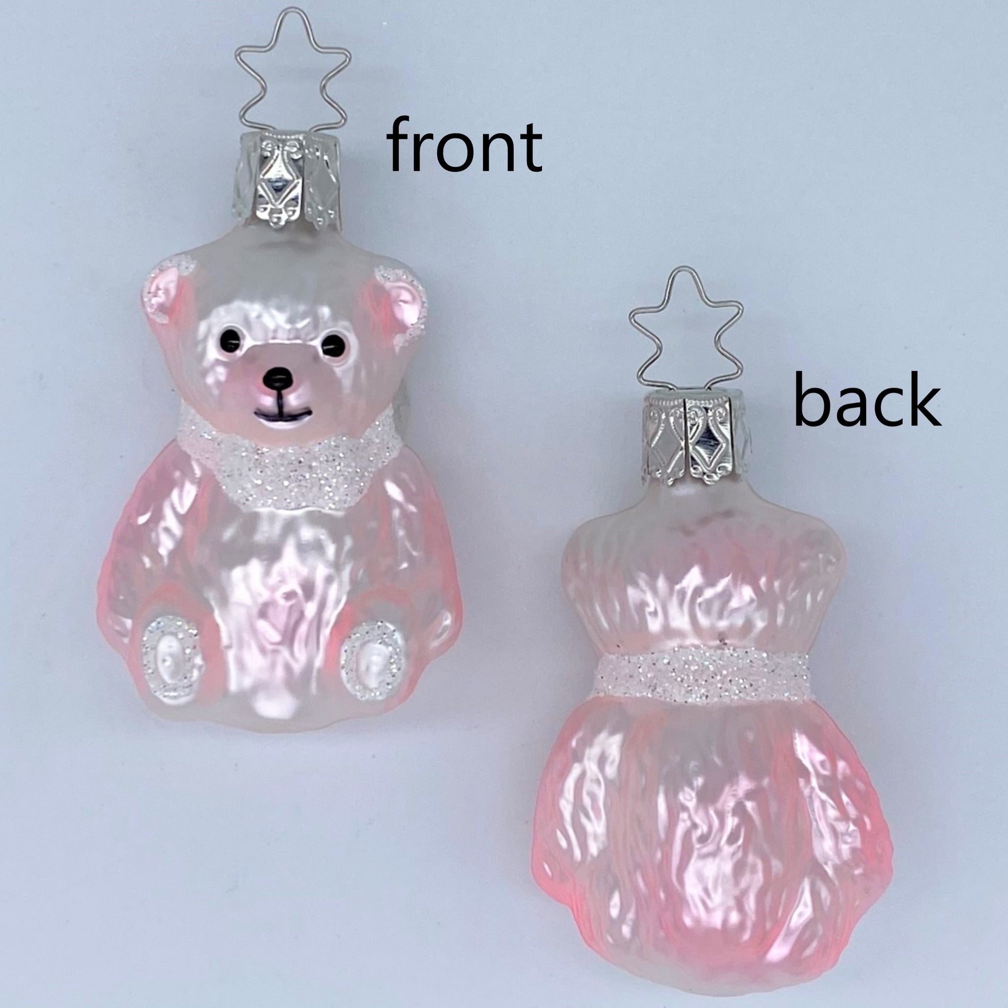 グラスオーナメント】ベイビーテディ ピンク ガラス オーナメント