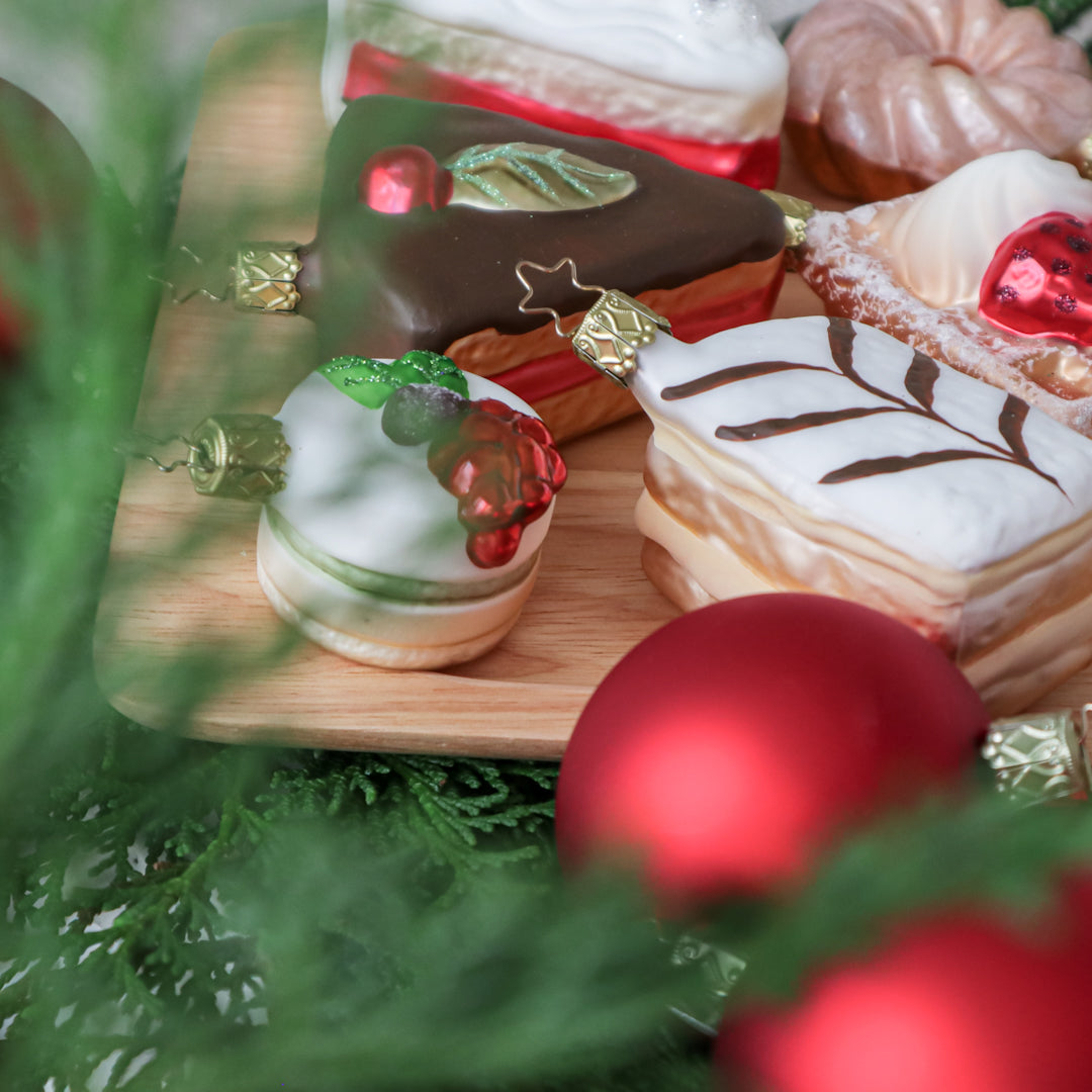 グラスオーナメント】クリームナポレオンケーキ ガラス オーナメント