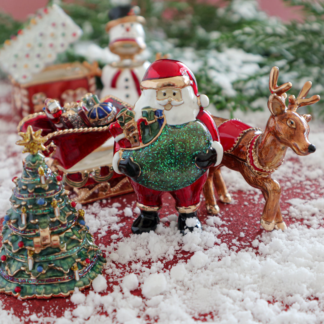 サンタクロースのソリ 置物 陶器製 クリスマス デコレーション 【公式