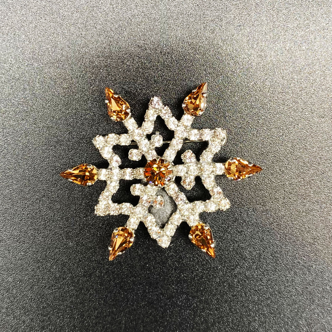 【スワロフスキージュエリー】スノーフレイクブローチ/Snowflake brooch